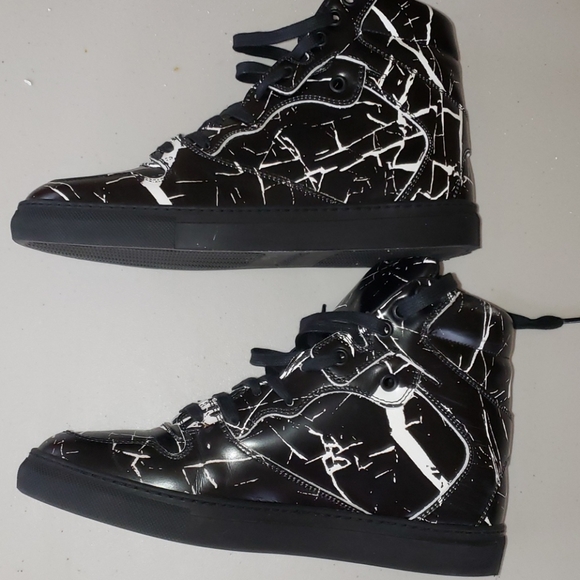 BALENCIAGA SPLAT HIGH TOP LEATHER SNEAKERS - Picture 4 of 16
